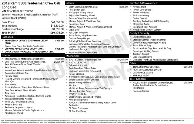 ram ram 3500 pickup 2019 3C63RRGL3KG700558 image ram ram 3500 pickup 2019 3C63RRGL3KG700558 image